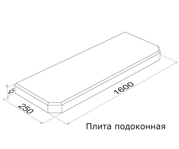 Плита подоконная ПОГ16.25