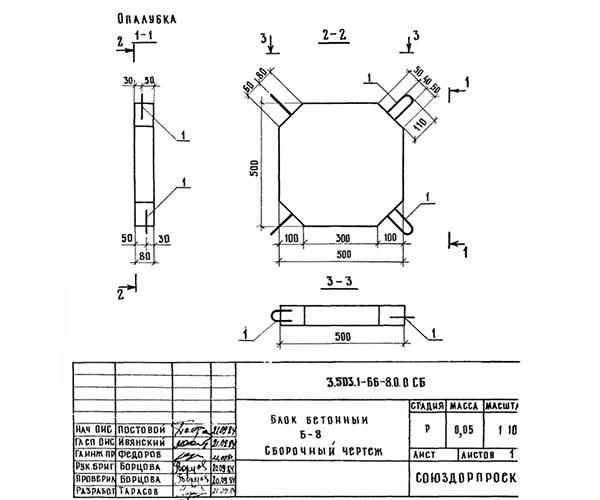 Блок укрепления Б-8 (Серия 3.503.1-66)