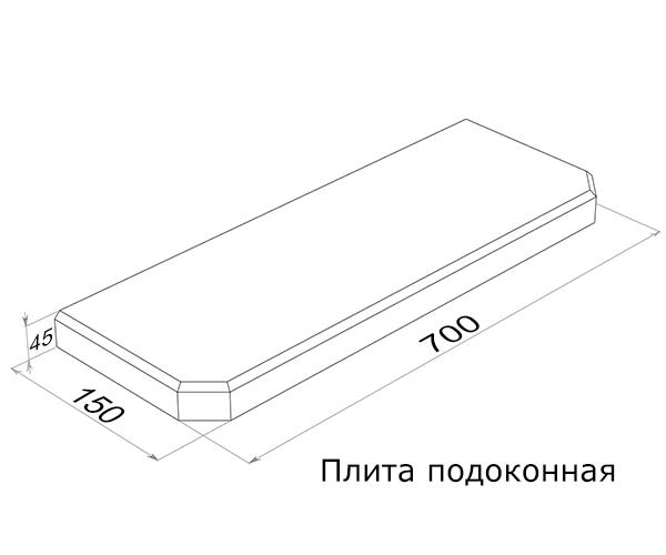 Плита подоконная ПОГ7.15