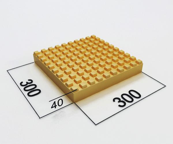 Тактильная плитка с квадратными рифами 300х300